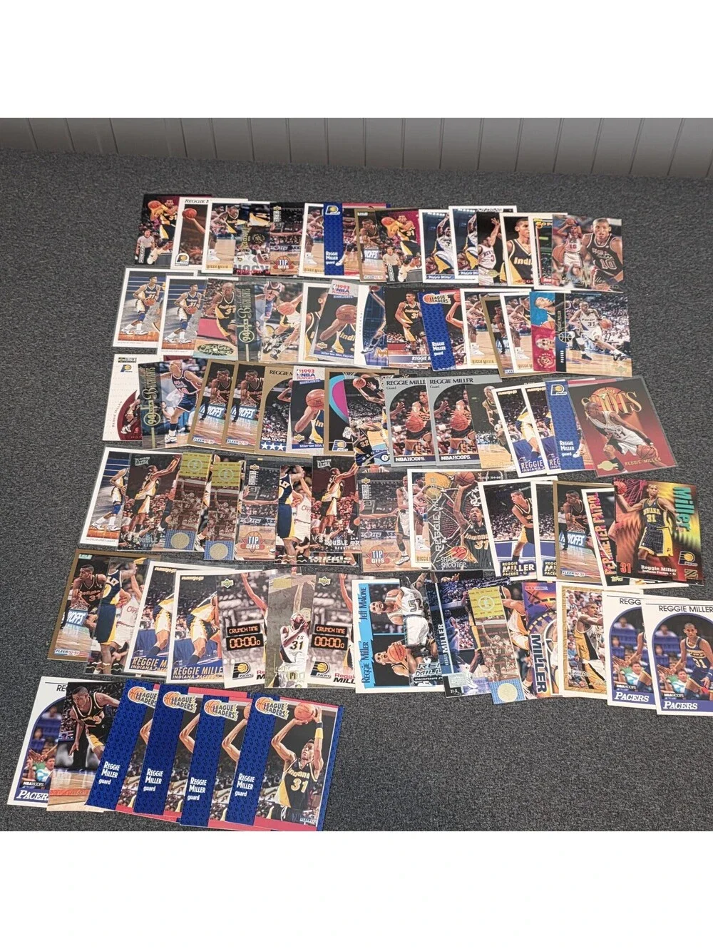 Reggie Miller Lot of 81 NBA Basketball Cards Collection - 80s-90s Base Inserts